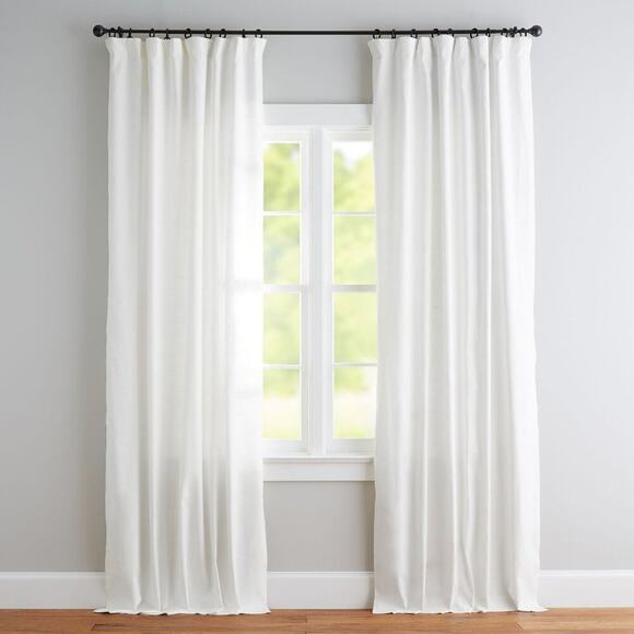 Pottery Barn Emery Linen Cotton Blend Blackout Curtain White 36" x 104" NWT - Picture 1 of 5
